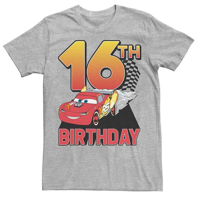 Disney / Pixars Cars Lightning McQueen Mens 16th Birthday Racer Tee Athletic Grey Product Image