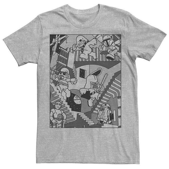 Mens Star Wars Stairways Tee Athletic Grey Product Image