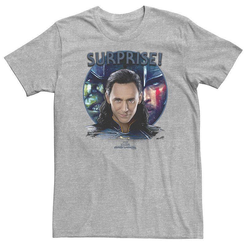 Big & Tall Marvel Thor Ragnarok Loki Surprise! Shadows Tee, Mens Athletic Grey Product Image