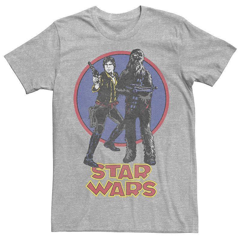 Mens Star Wars Vintage Han And Chewie Tee Athletic Grey Product Image