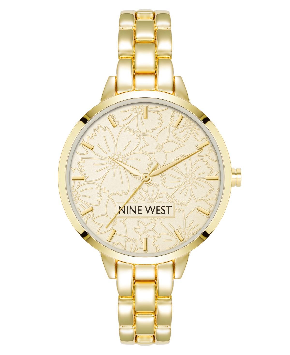 Nine West Womens Quartz Gold-Tone Alloy Link Bracelet Watch, 36mm - Gold-Tone Product Image