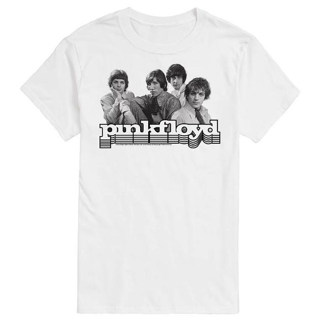 Big & Tall Pink Floyd Group Tee, Mens White Product Image