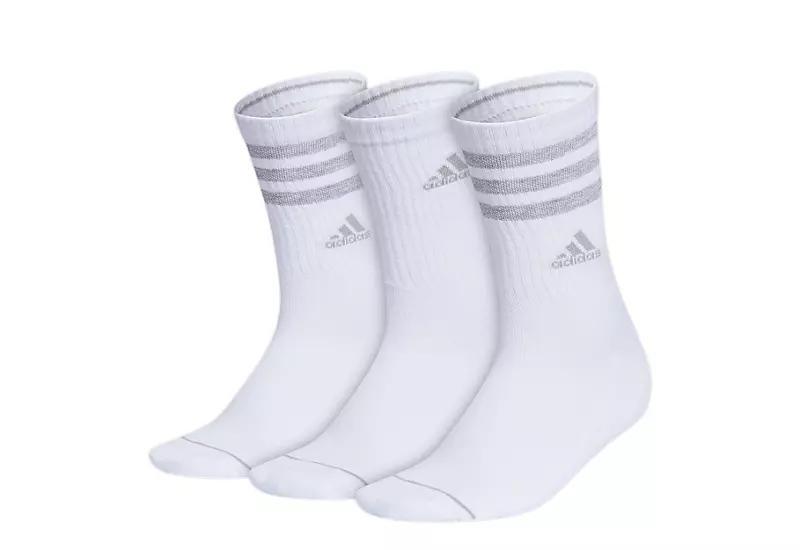 Adidas Womens Cushioned 3 Stripe Crew Socks Pairs Product Image