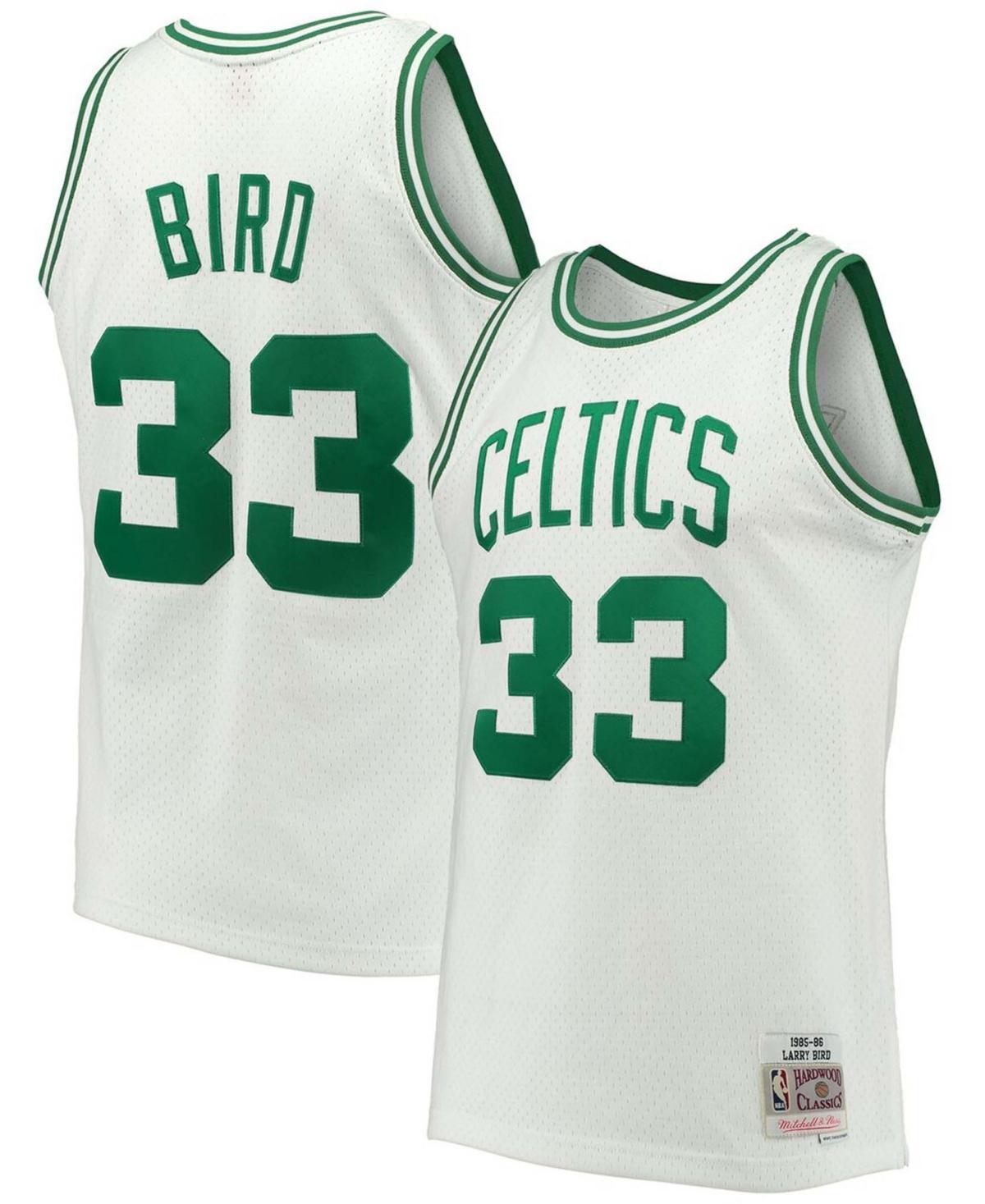 Mens Larry Bird White Boston Celtics 1985-86 Hardwood Classics Swingman Jersey - White Product Image