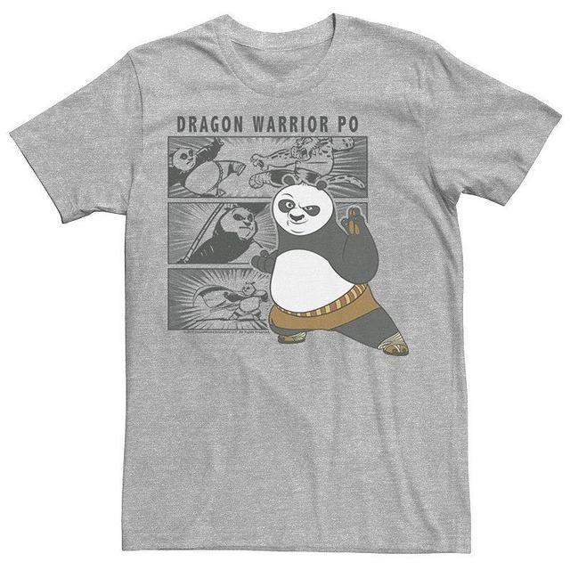 Mens Kung Fu Panda Dragon Warrior Po Comic Panel Portrait Tee Athletic Grey Product Image