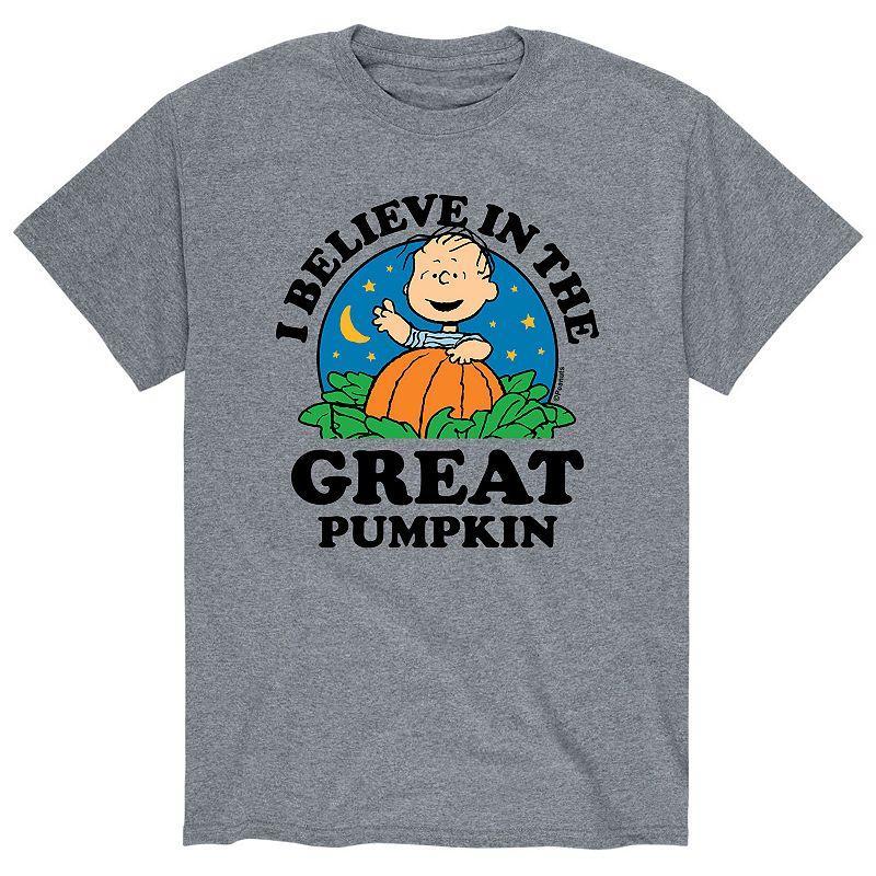 Big & Tall Peanuts Great Pumpkin Tee, Mens Med Grey Product Image