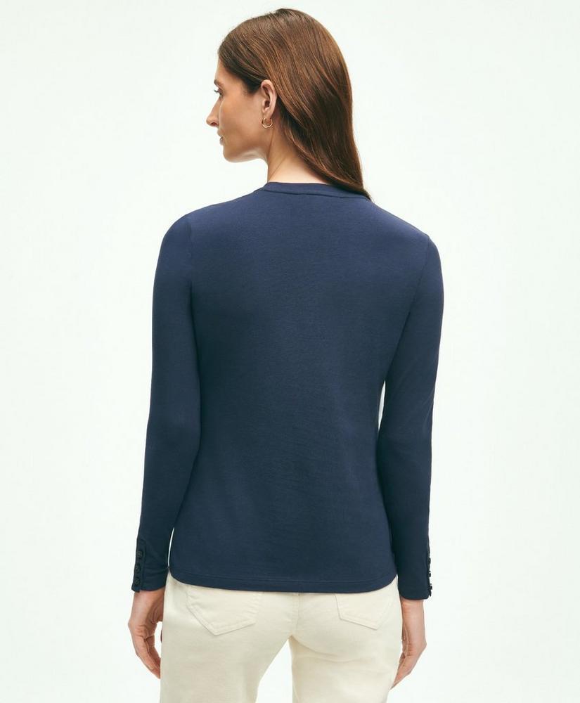 Cotton Long Sleeved Crewneck Top Product Image