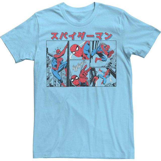 Mens Marvel Spiderman Spidey Kanji Panels Comic Tee Product Image