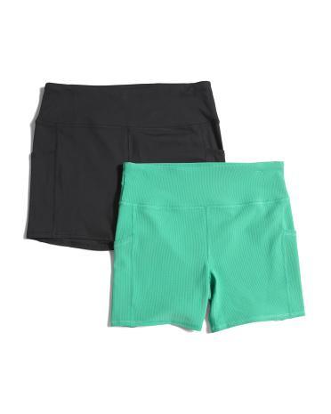 2Pk Ribbed Shorts For Women Product Image