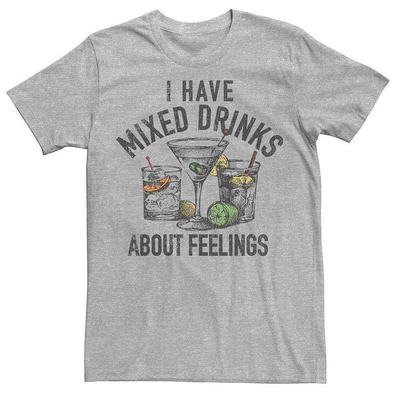 Mens I Have Mixed Drinks About Feelings Tee Athletic Grey Product Image