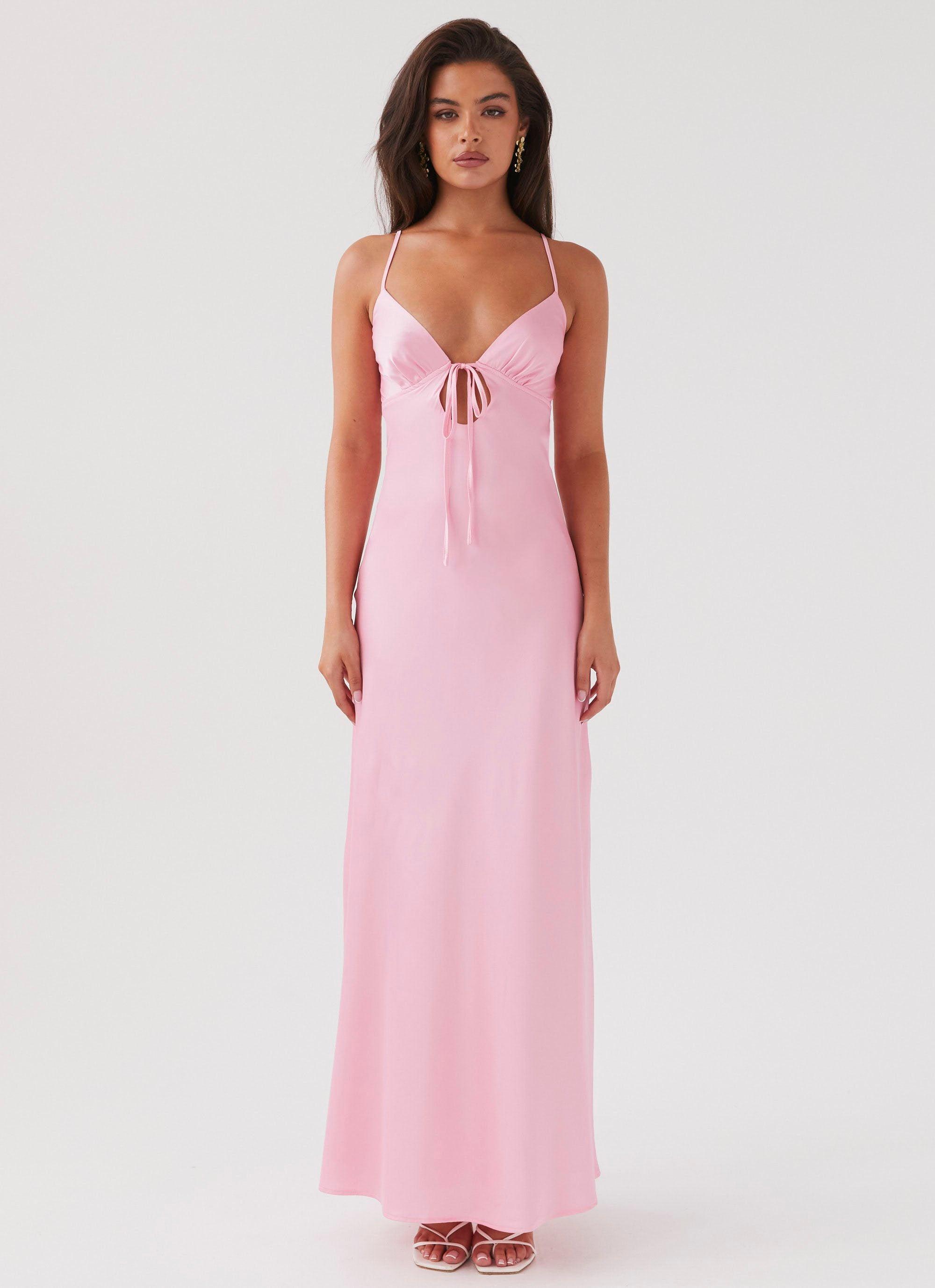 Flora Satin Maxi Dress - Candy Product Image