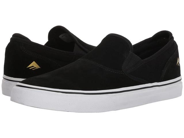 Emerica Wino G6 Slip-On (Black/White/Gold) Men's Skate Shoes Product Image