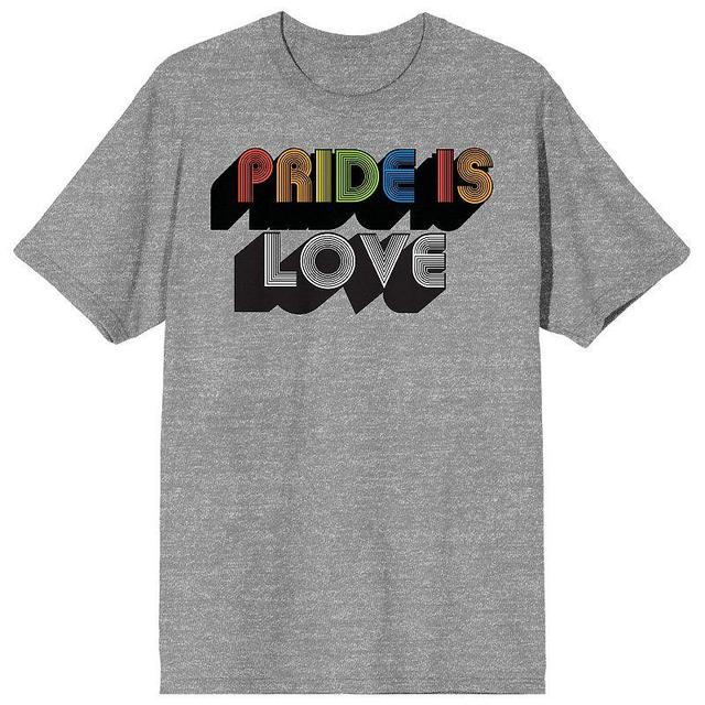 Mens Pride Rainbow Pride Is Love Tee Dark Grey Product Image