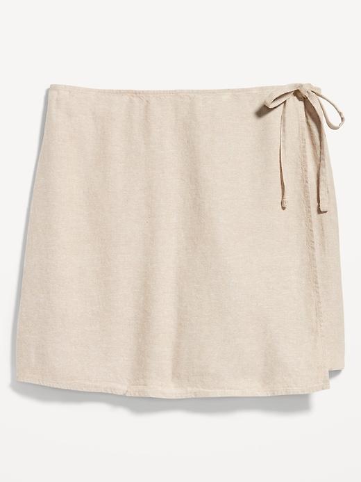 High-Waisted Wrap-Front Mini Skort Product Image