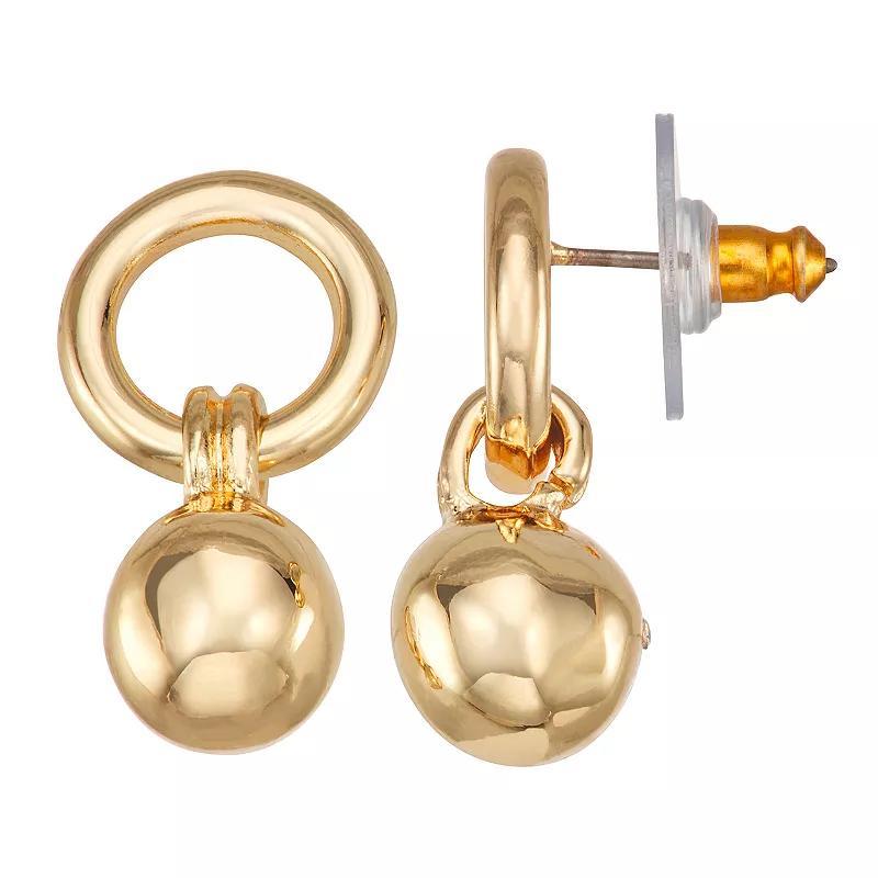 Napier Gold Tone Double Drop Post Earrings, Womens Product Image