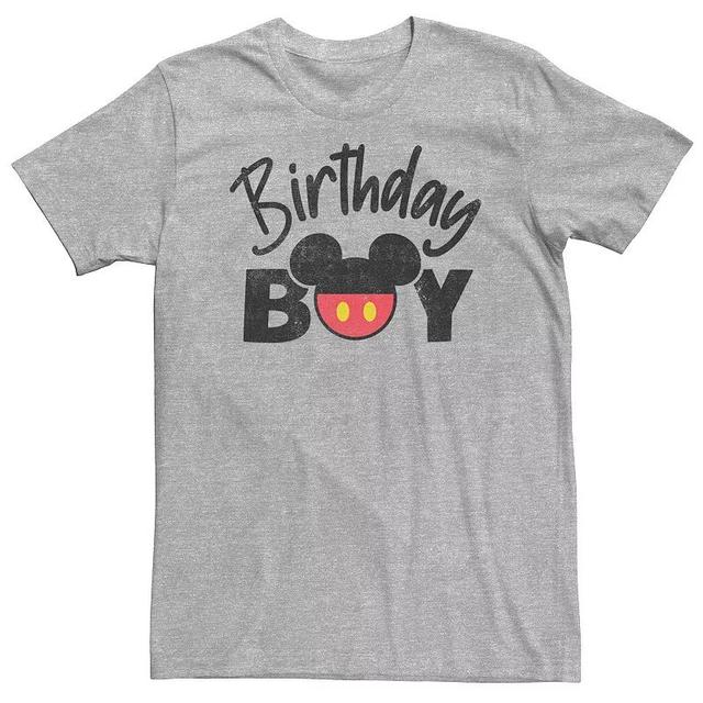 Big & Tall Disney Mickey & Friends Birthday Boy Mickey Logo Tee, Mens Athletic Grey Product Image