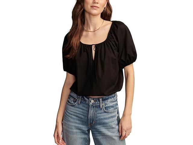 Lucky Brand Womens Cotton Gathered Poplin Top Product Image