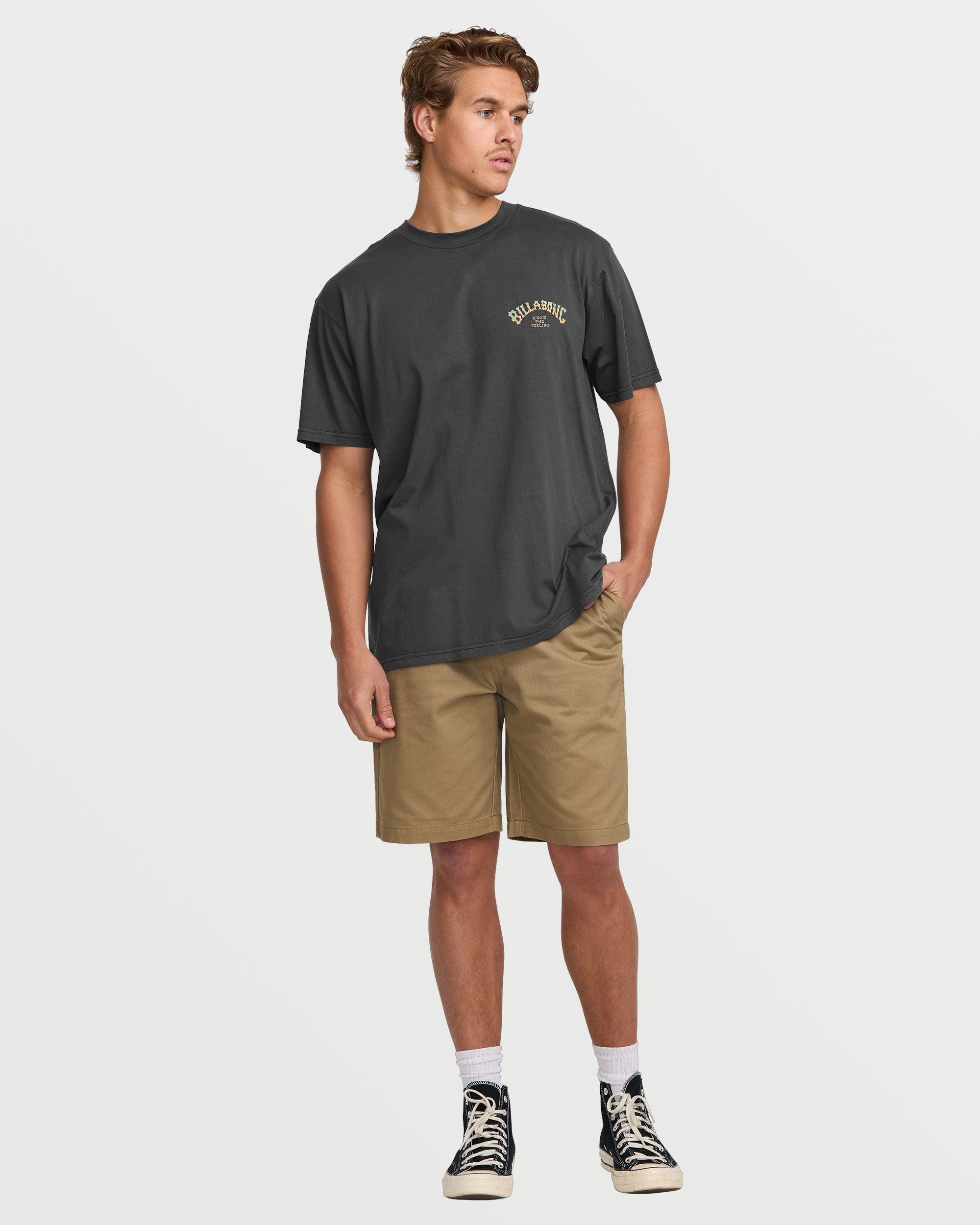 Hack Premium Wave Wash Short Sleeve Tee - Washed Black Male Product Image