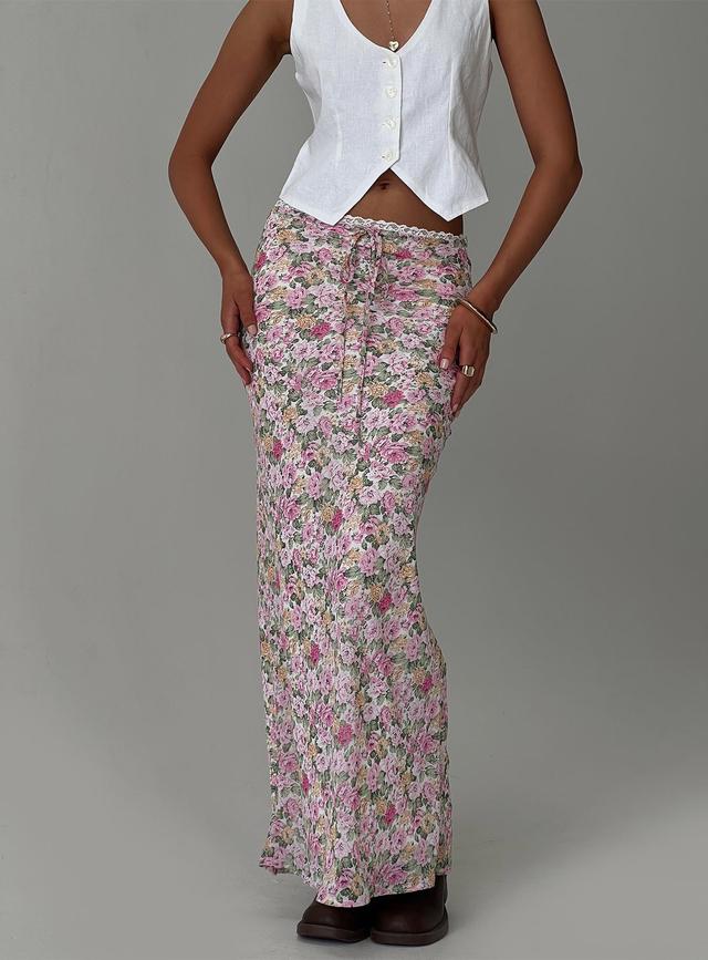 Emily Maxi Skirt Pink Floral Product Image