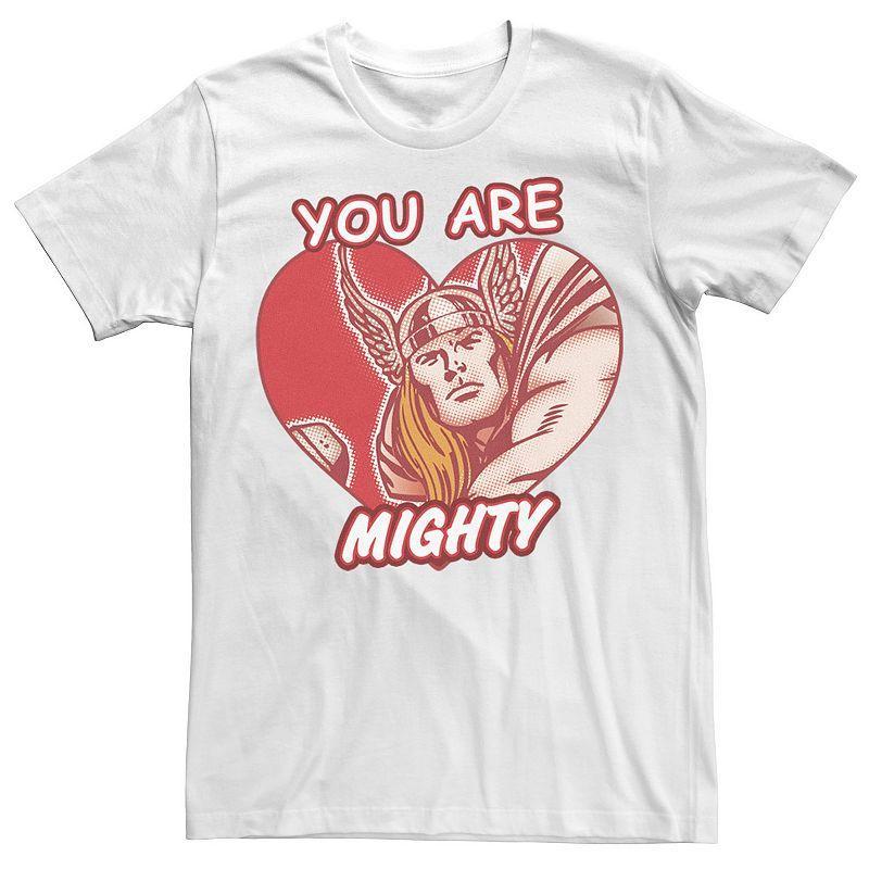 Big & Tall Marvel Thor Mighty Heart Valentines Day Comic Tee, Mens Product Image