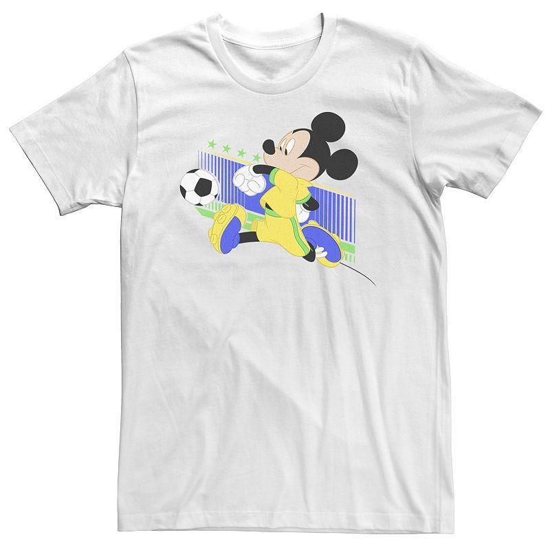 Big & Tall Disney Mickey Mouse Brazil Soccer Uniform Portrait Tee, Mens Product Image