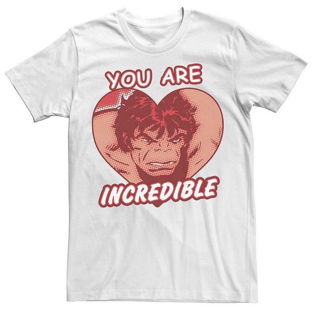 Big & Tall Marvel Hulk Invincible Heart Valentines Day Comic Tee, Mens Product Image