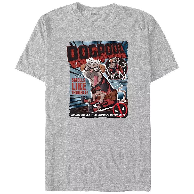 Big & Tall Marvel Deadpool & Wolverine Dogpool Cute Poster Graphic Tee, Mens Athletic Grey Product Image