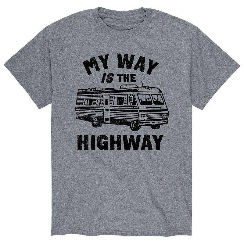 Mens My Way Is The Highway Tee Grey Product Image