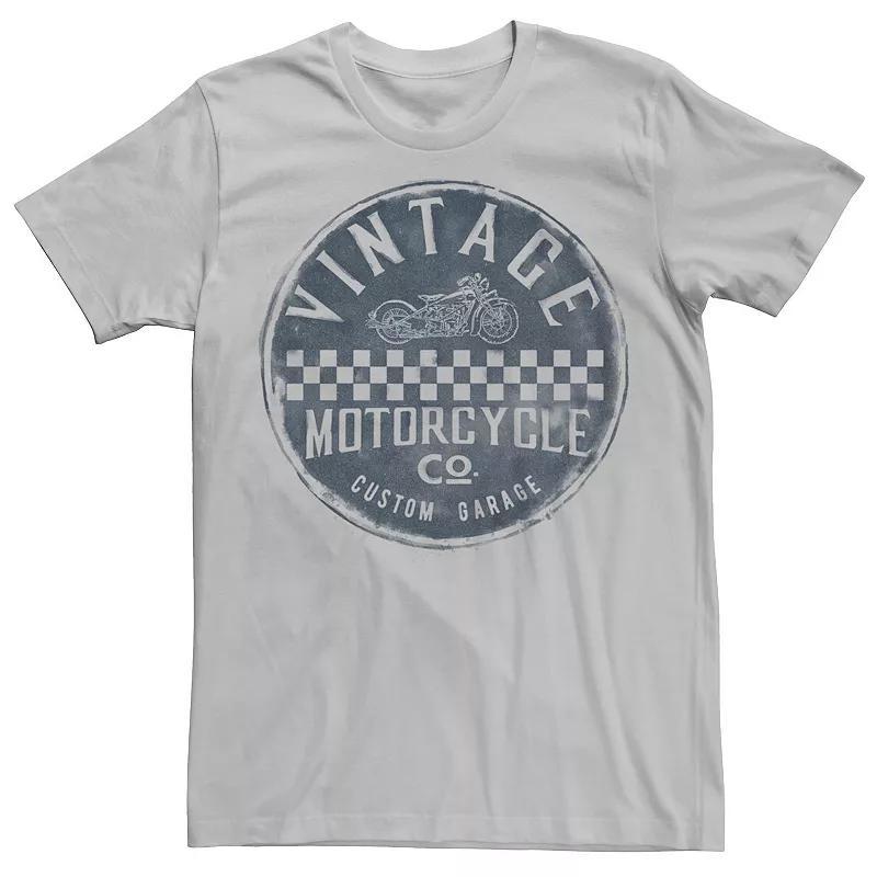 Mens Vintage Motorcycle Co. Custom Garage Bike Circle Distressed Graphic Tee Product Image