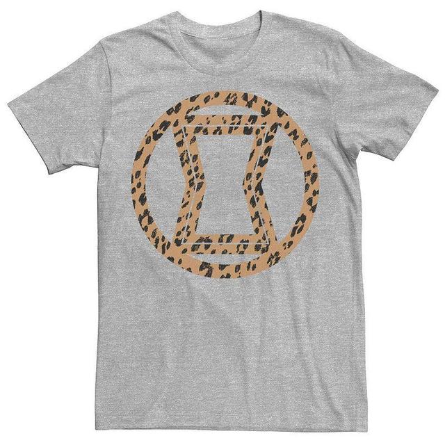 Mens Marvel Black Widow Leopard Logo Fill Tee Athletic Grey Product Image