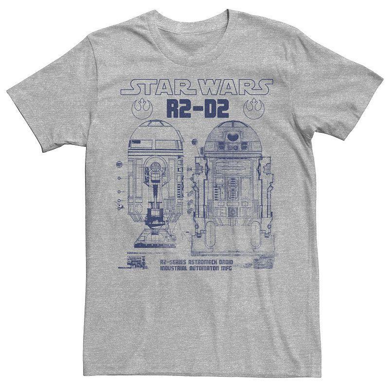 Mens Star Wars R2-D2 Astromech Droid Schematic Tee Athletic Grey Product Image