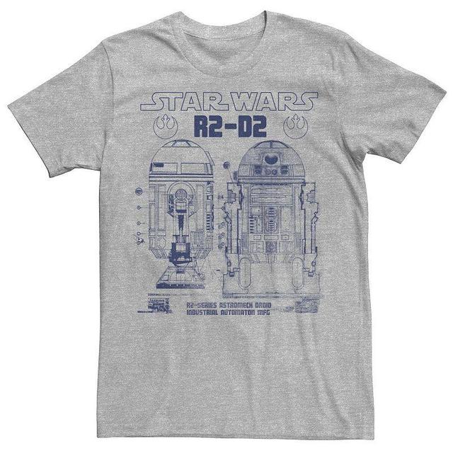 Mens Star Wars R2-D2 Astromech Droid Schematic Tee Athletic Grey Product Image