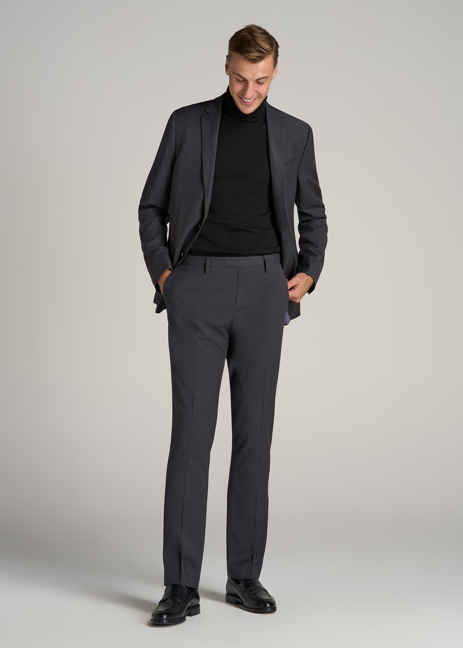 Suit Trousers for Tall Men in Mid Grey Male Product Image