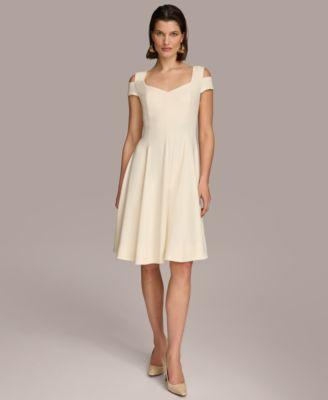 Women's Cold-Shoulder Fit & Flare Dress Product Image