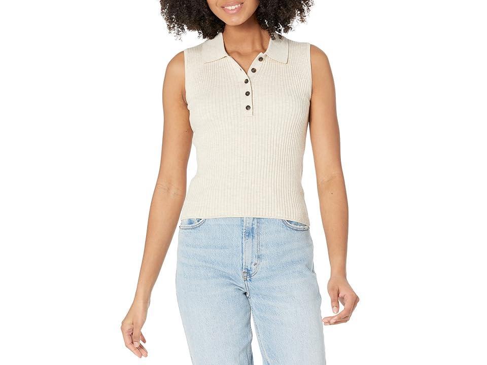 Madewell Chris Polo Tank (Heather Sand) Women's Clothing Product Image