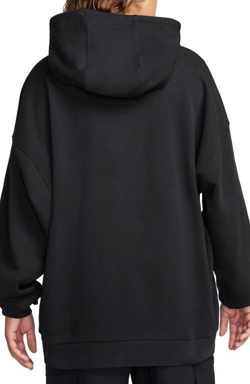 NIKE Mens  Club Ft Oversized Pullover Hoodie In White/black Product Image