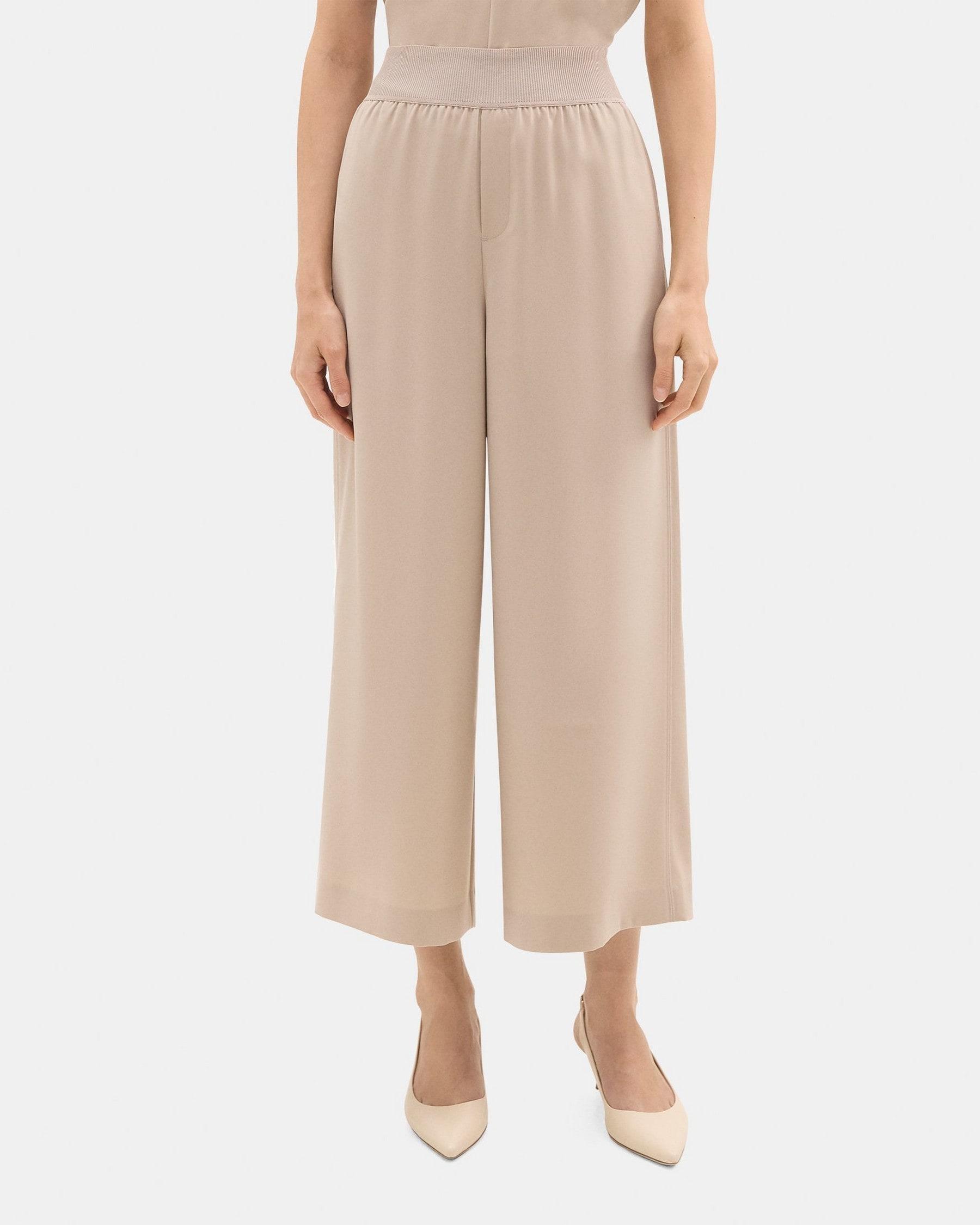 Cropped Pull-On Pant in Crepe Product Image