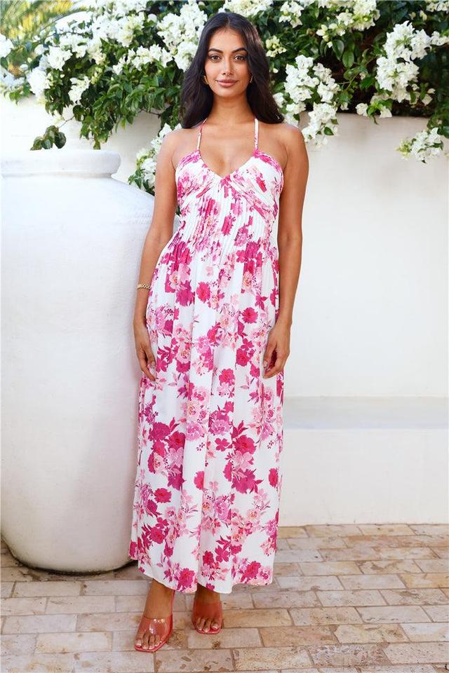 Lily Lane Halter Maxi Dress Pink Product Image