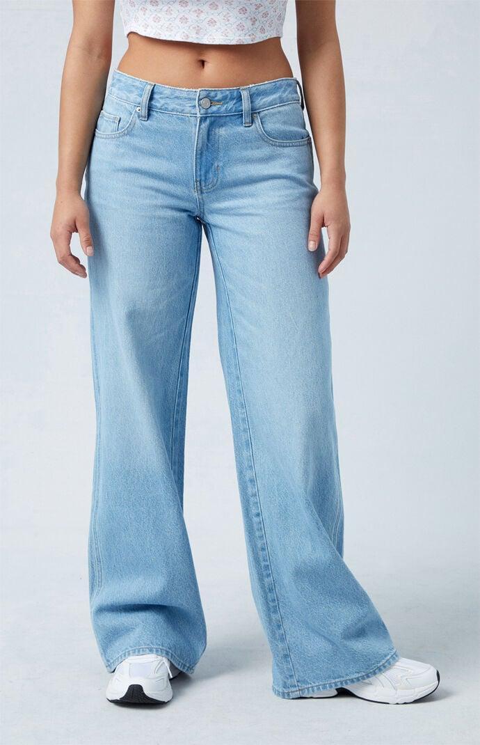 Women's Casey Light Indigo Low Rise Baggy Jeans Product Image