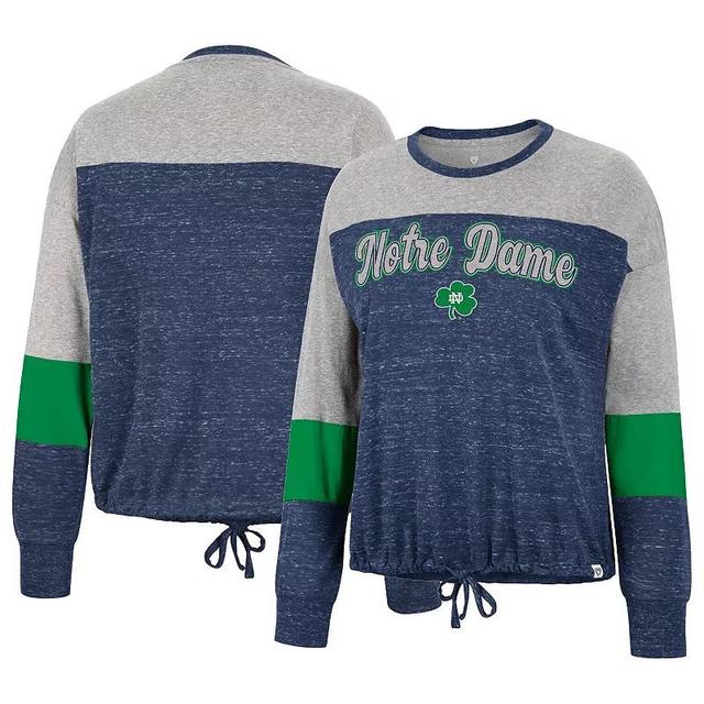 Womens Colosseum Notre Dame Fighting Irish Joanna Tie Front Long Sleeve T-Shirt Blue Product Image