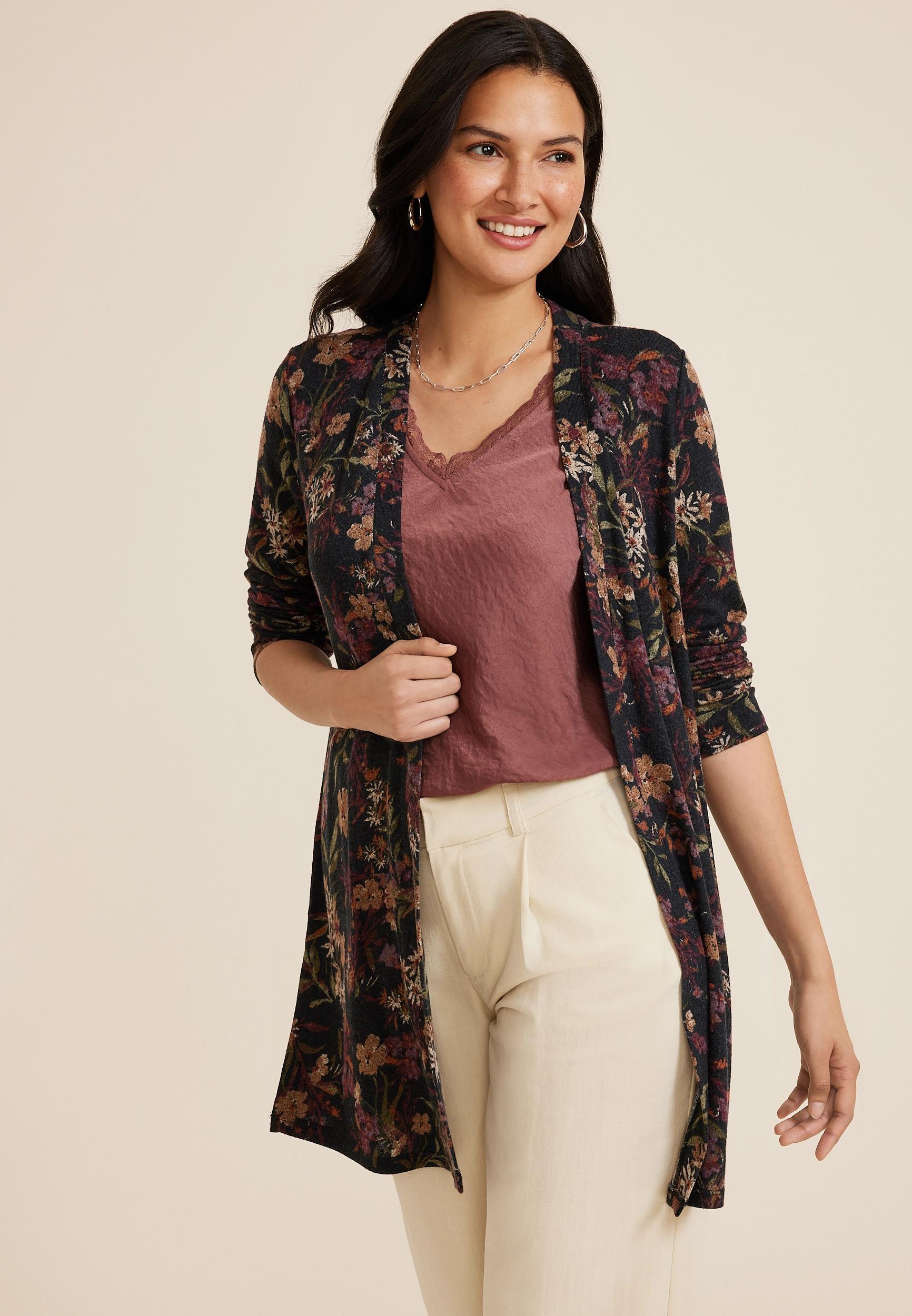 Floral Hacci Long Sleeve Cardigan Product Image