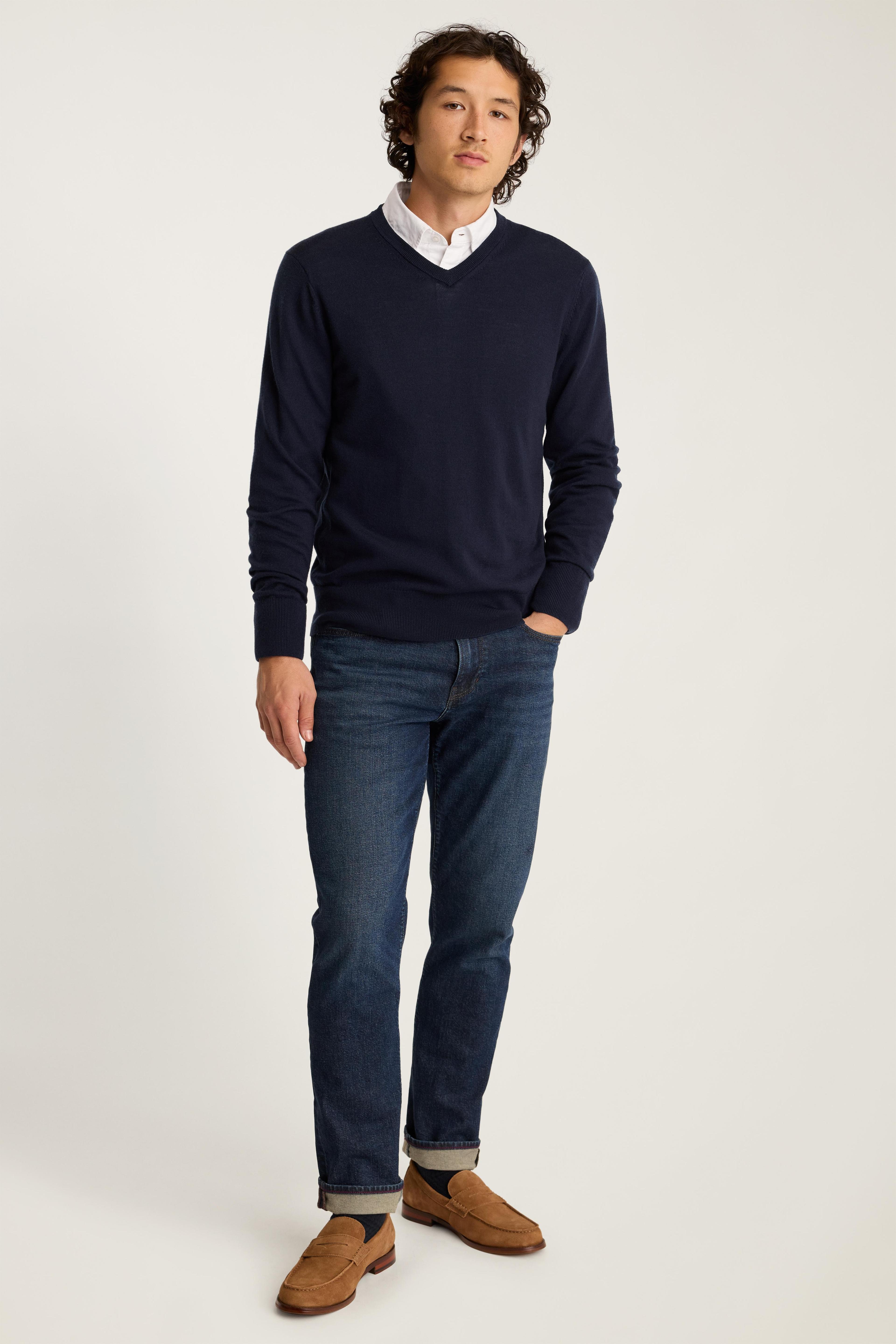 Washable Merino V-Neck Sweater Product Image