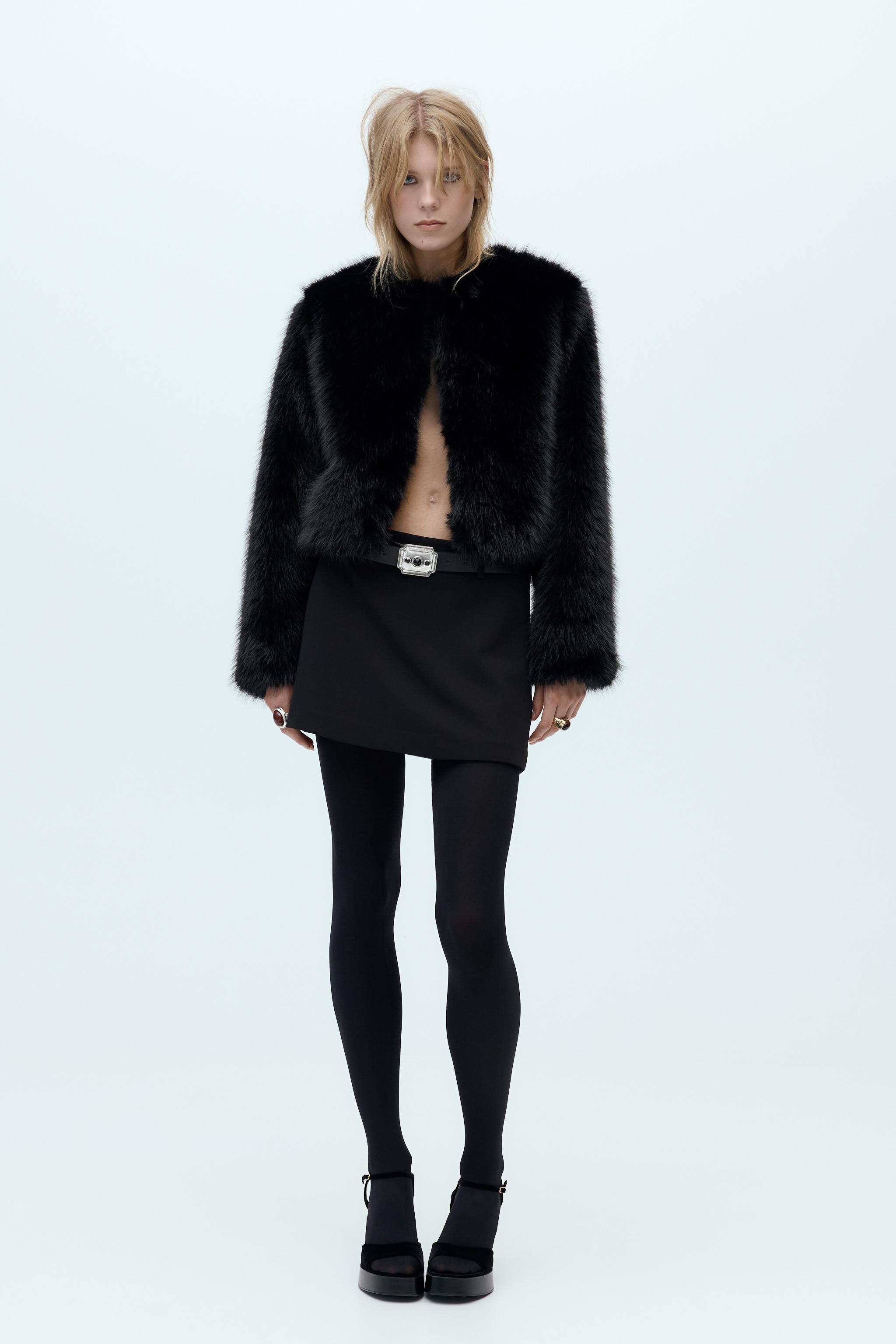 SHORT FAUX FUR JACKET product image