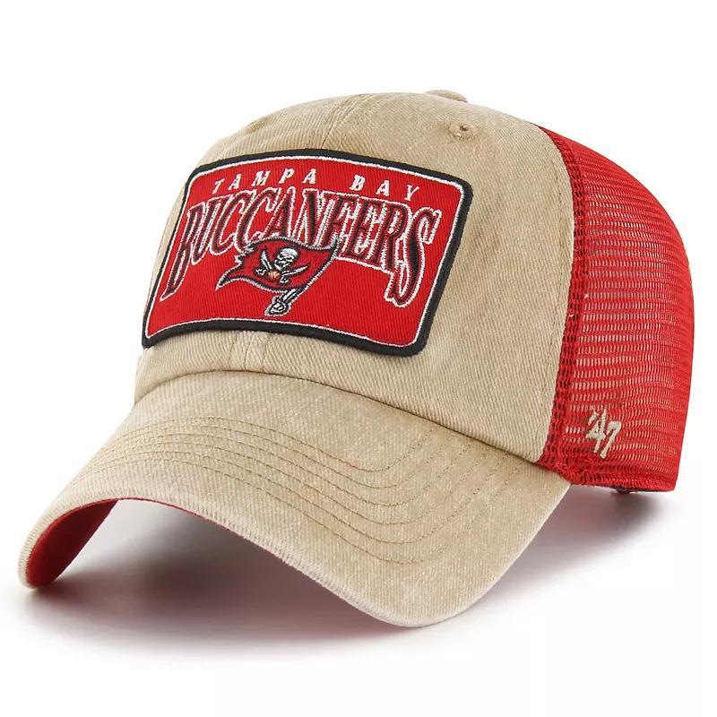 Mens 47 Khaki Tampa Bay Buccaneers Dial Trucker Clean Up Snapback Hat Product Image