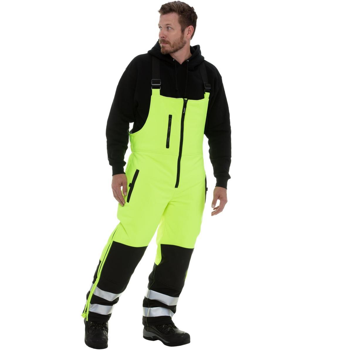 RefrigiWear Mens High Visibility Reflective Insulated Softshell High Bib Overall Product Image