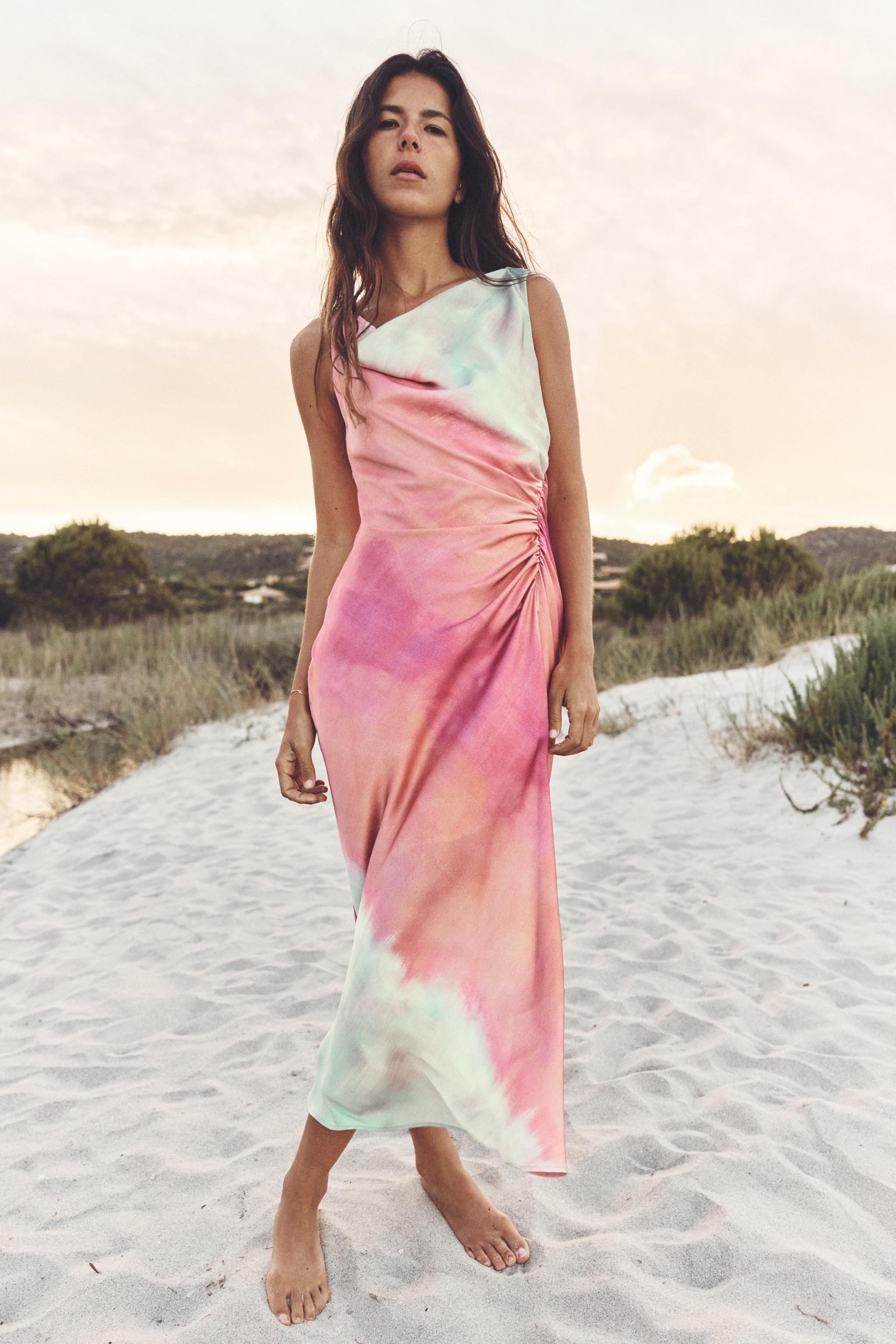 TIE DYE PRINT MIDI DRESS Product Image