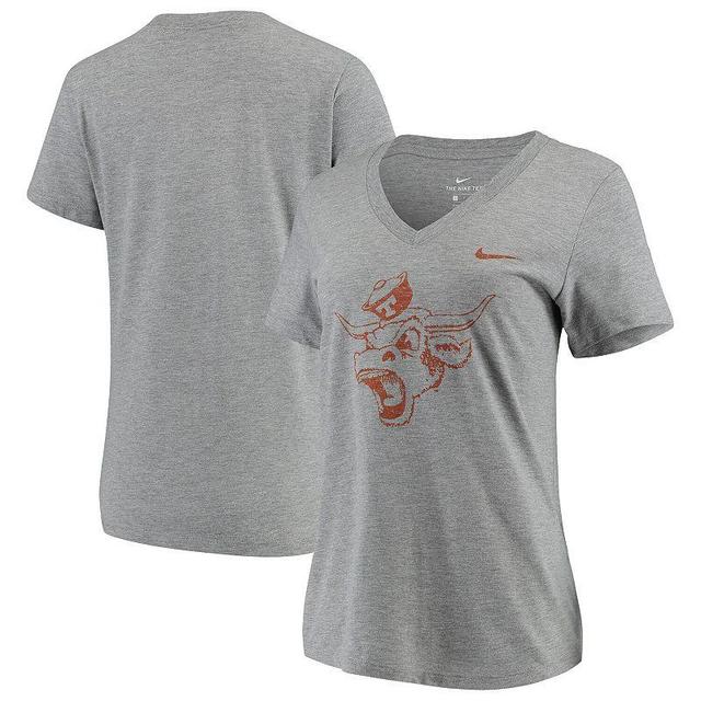 Womens Nike Heathered Gray Texas Longhorns Vault Tri-Blend V-Neck T-Shirt Product Image