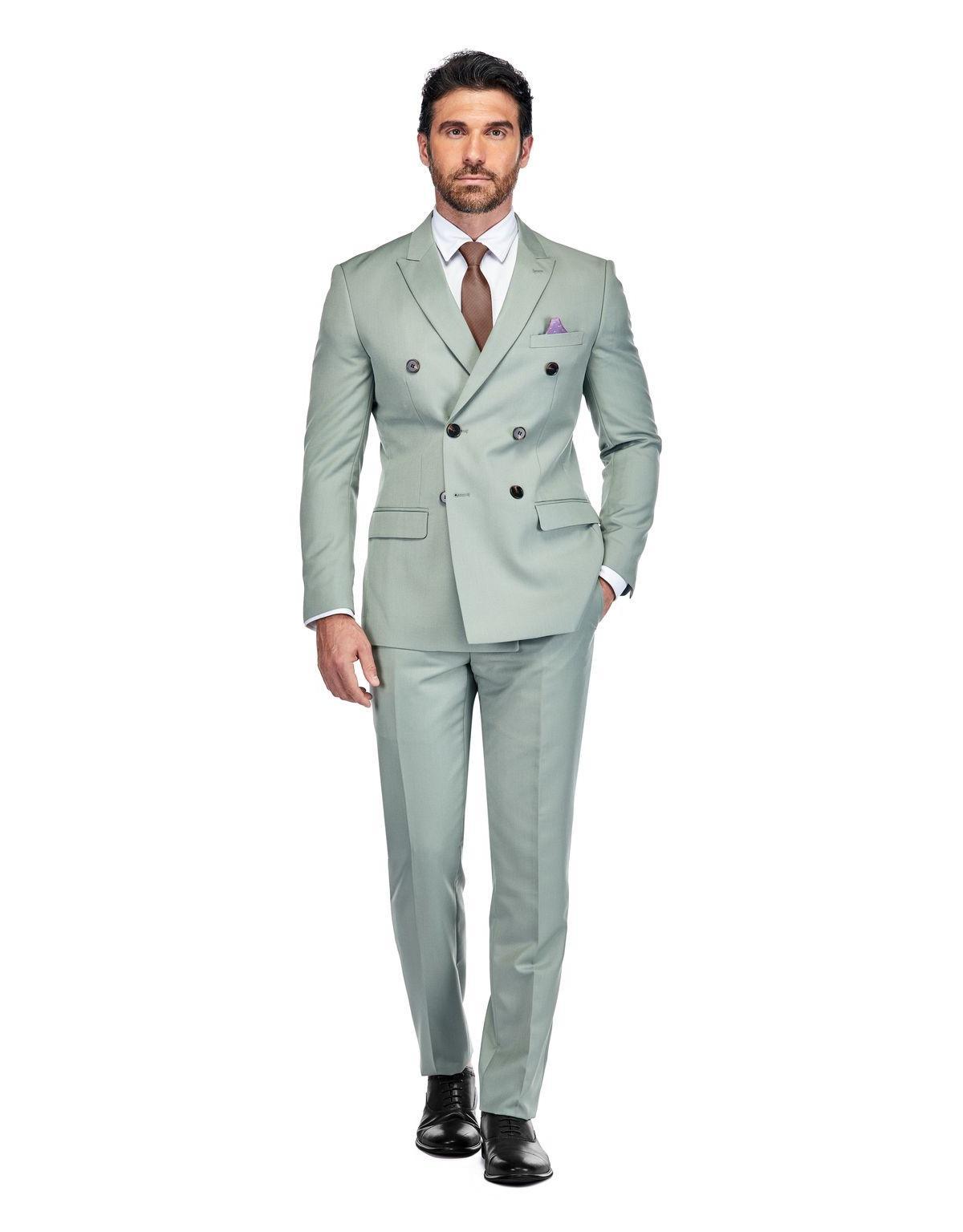 Gino Vitale Mens 2-Piece Slim Fit Double Breasted Suit Product Image