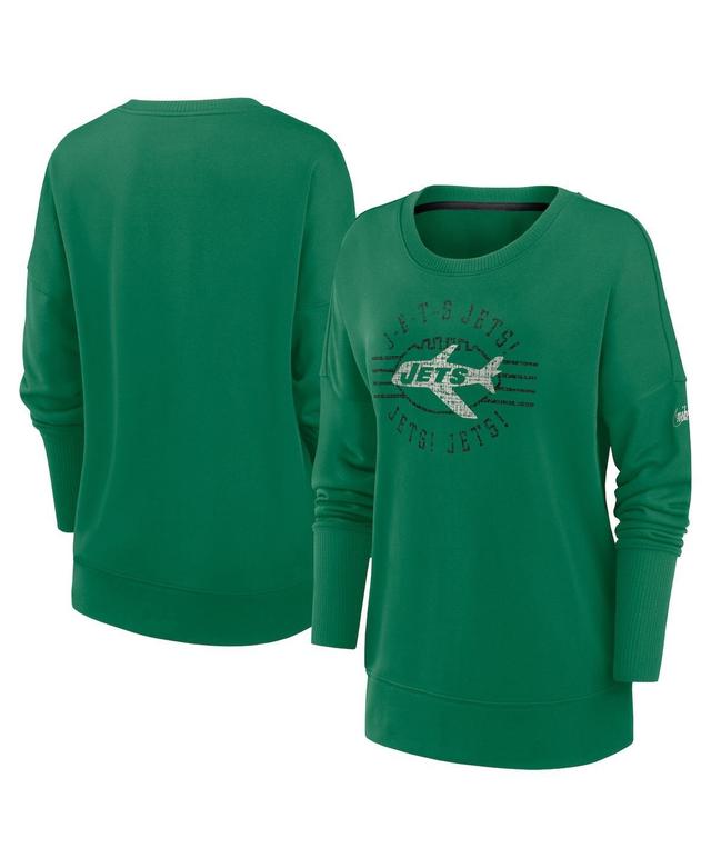 Nike Womens Green New York Jets Rewind Playback Icon Performance Pullover Sweatshirt Product Image