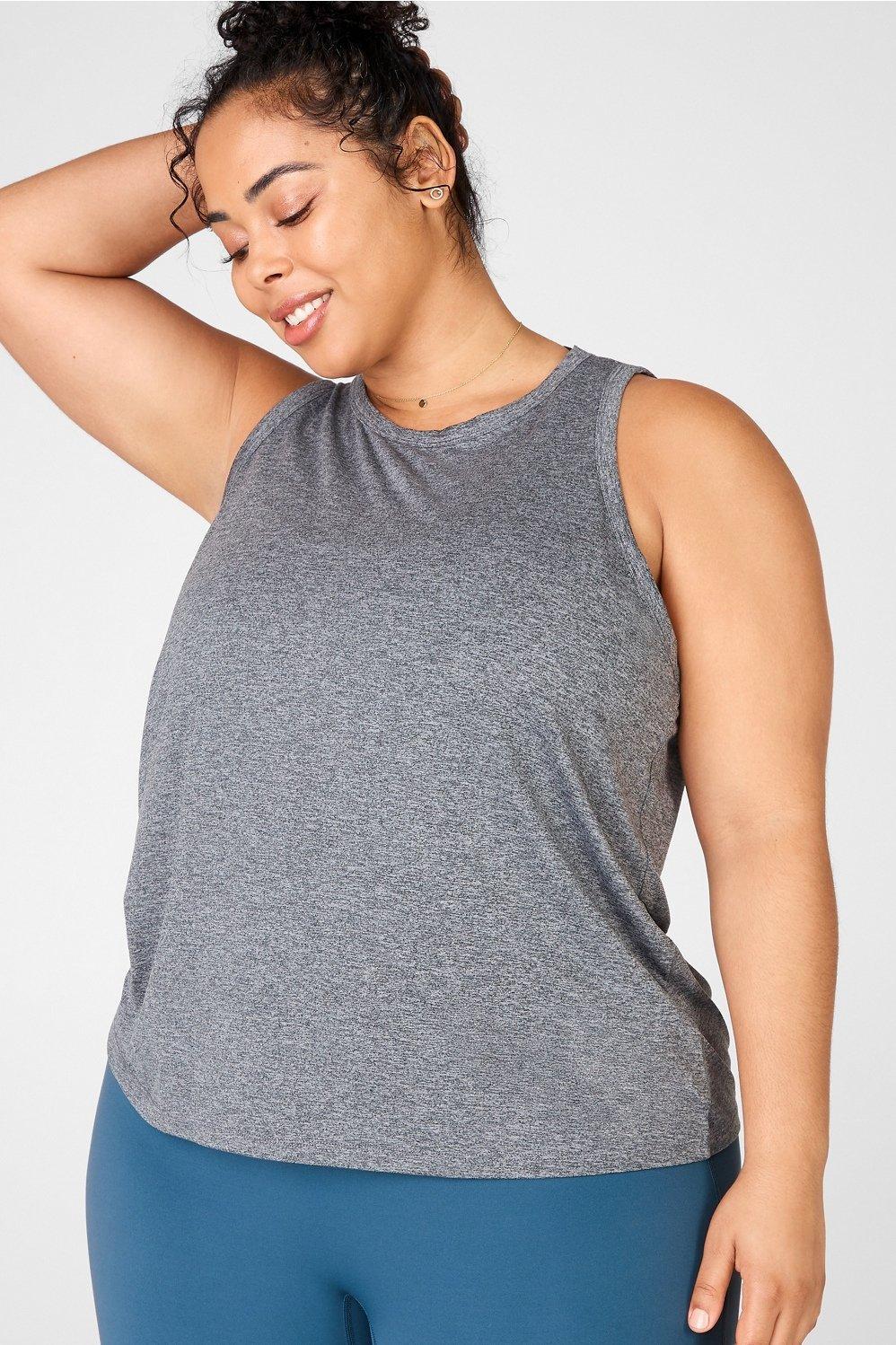 Fabletics Blake Open Back Twist Tank Womens Grey Heather Size S Product Image